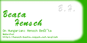 beata hensch business card